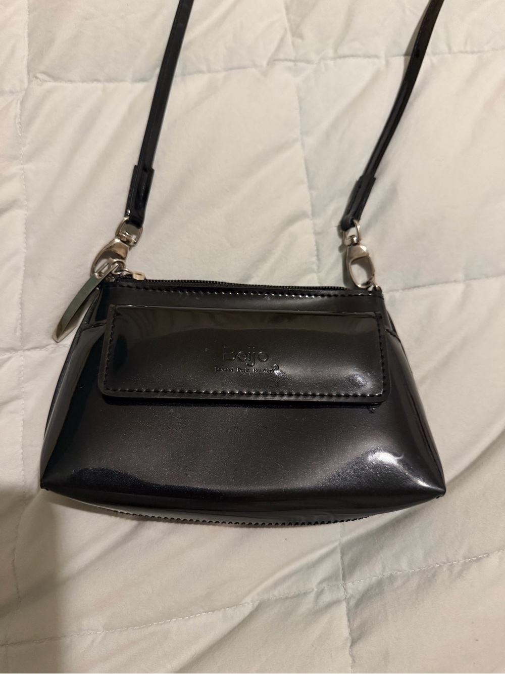 Beijo Black Patent Mini Crossbody Bag